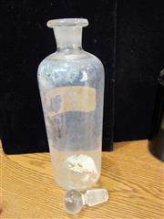 VTG LOT OF 4 GLASS BROWN & CLEAR MEDICINE BOTTLES